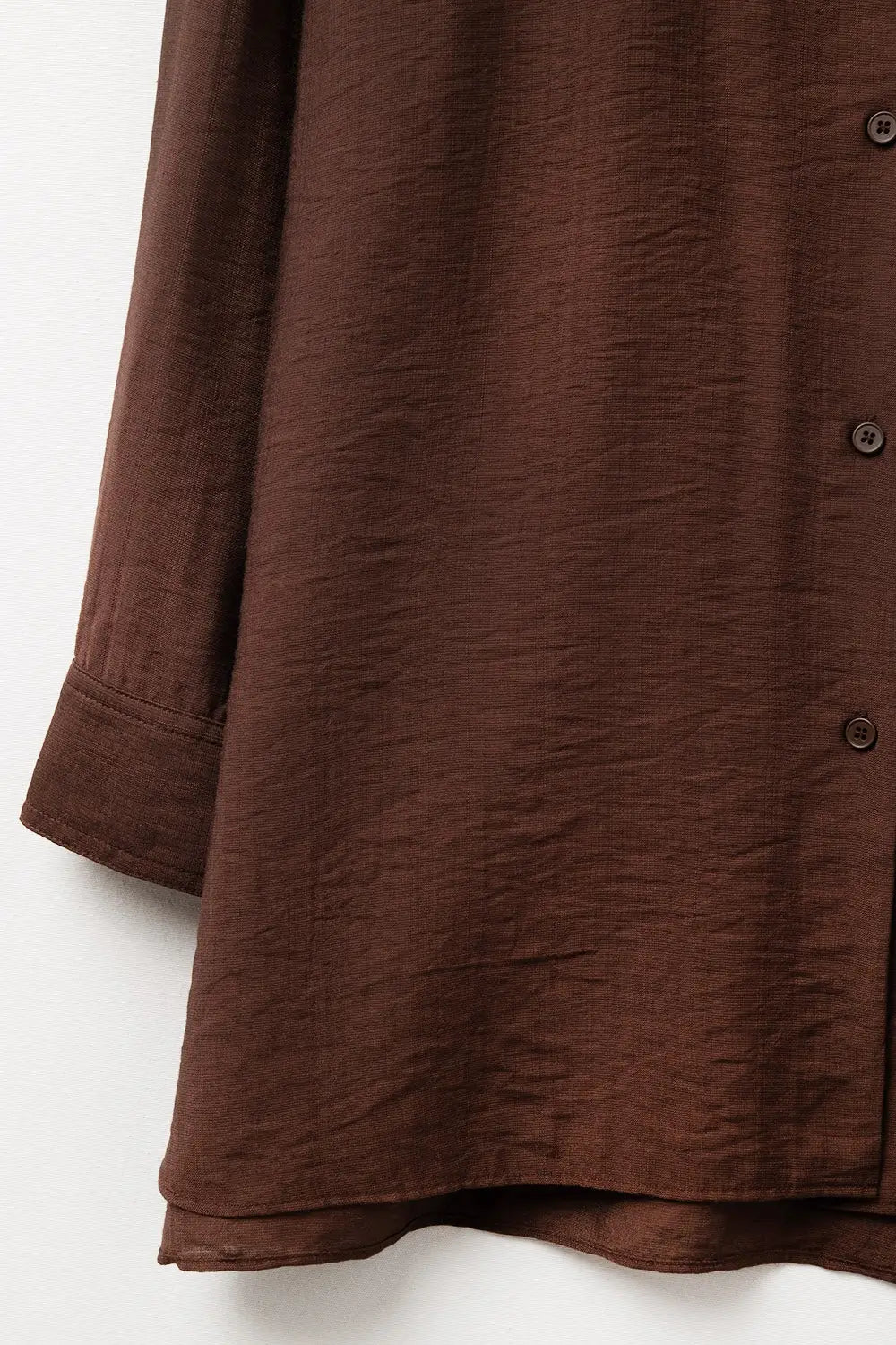 Chemise marron à coupe décontractée Manches longues - Tee-Shirt