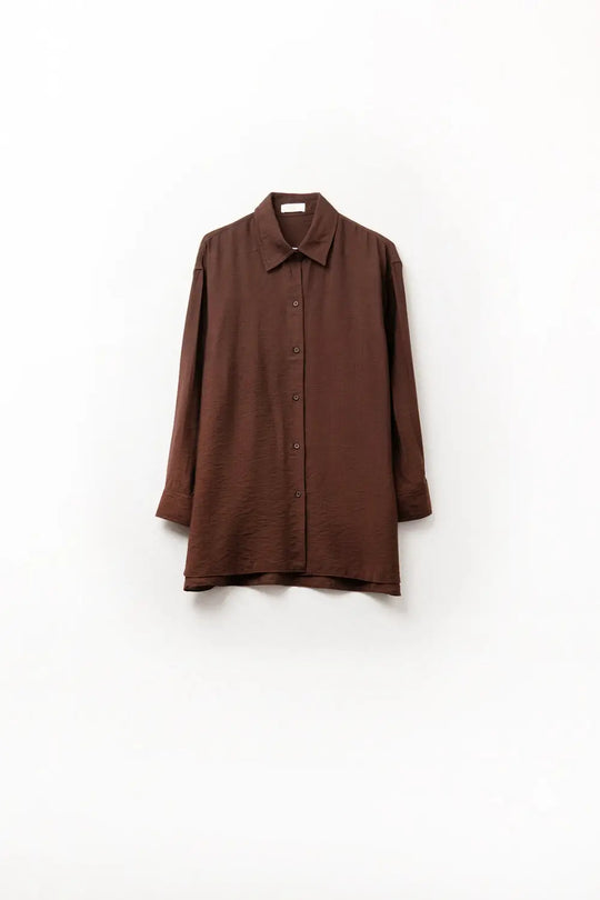 Chemise marron à coupe décontractée Manches longues - Tee-Shirt