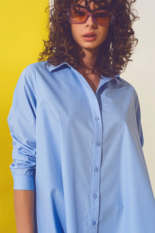 Chemise oversize bleu clair - Tee-Shirt