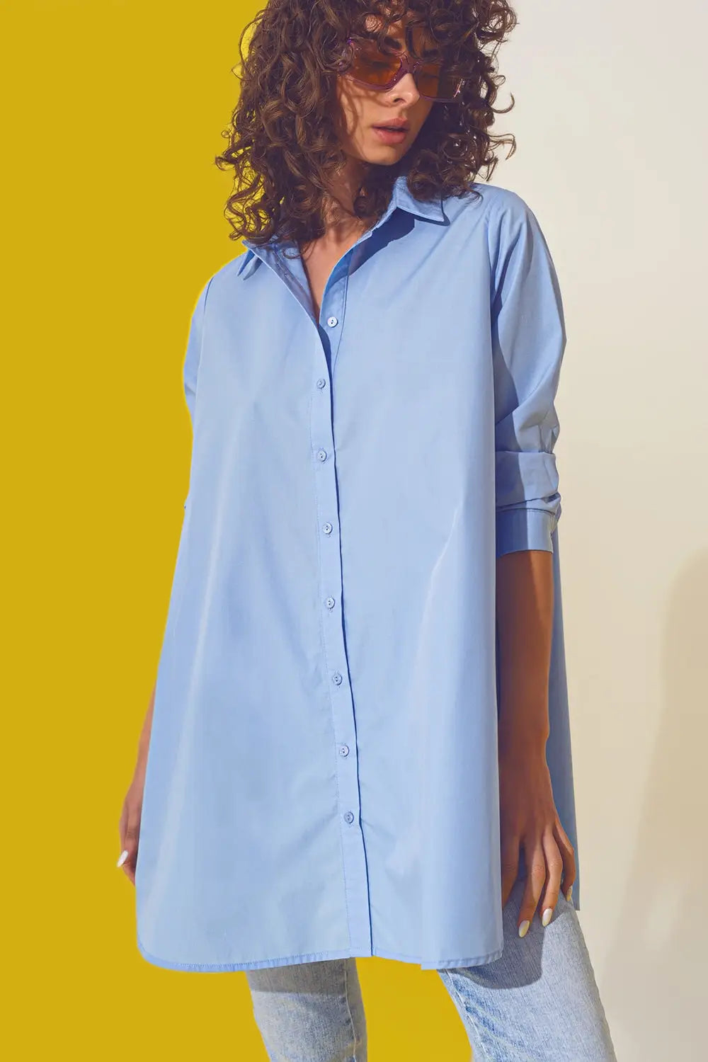 Q2 Chemise oversize bleu clair