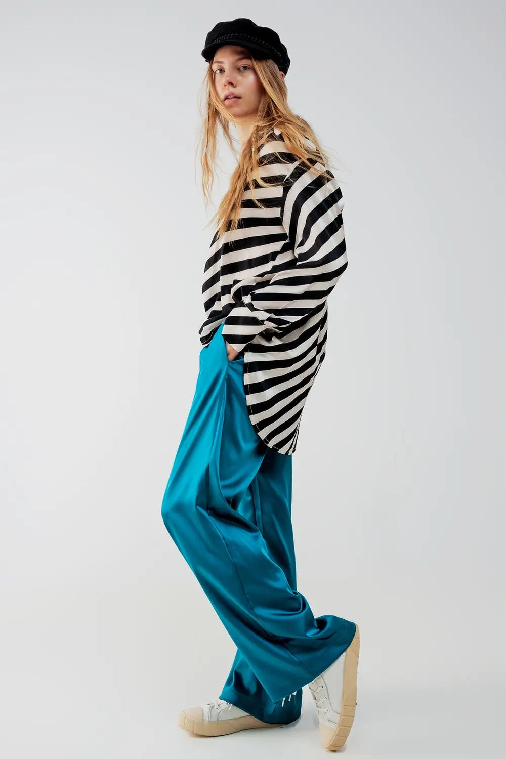 Chemise oversize boutonnée à rayures - Tee-Shirt