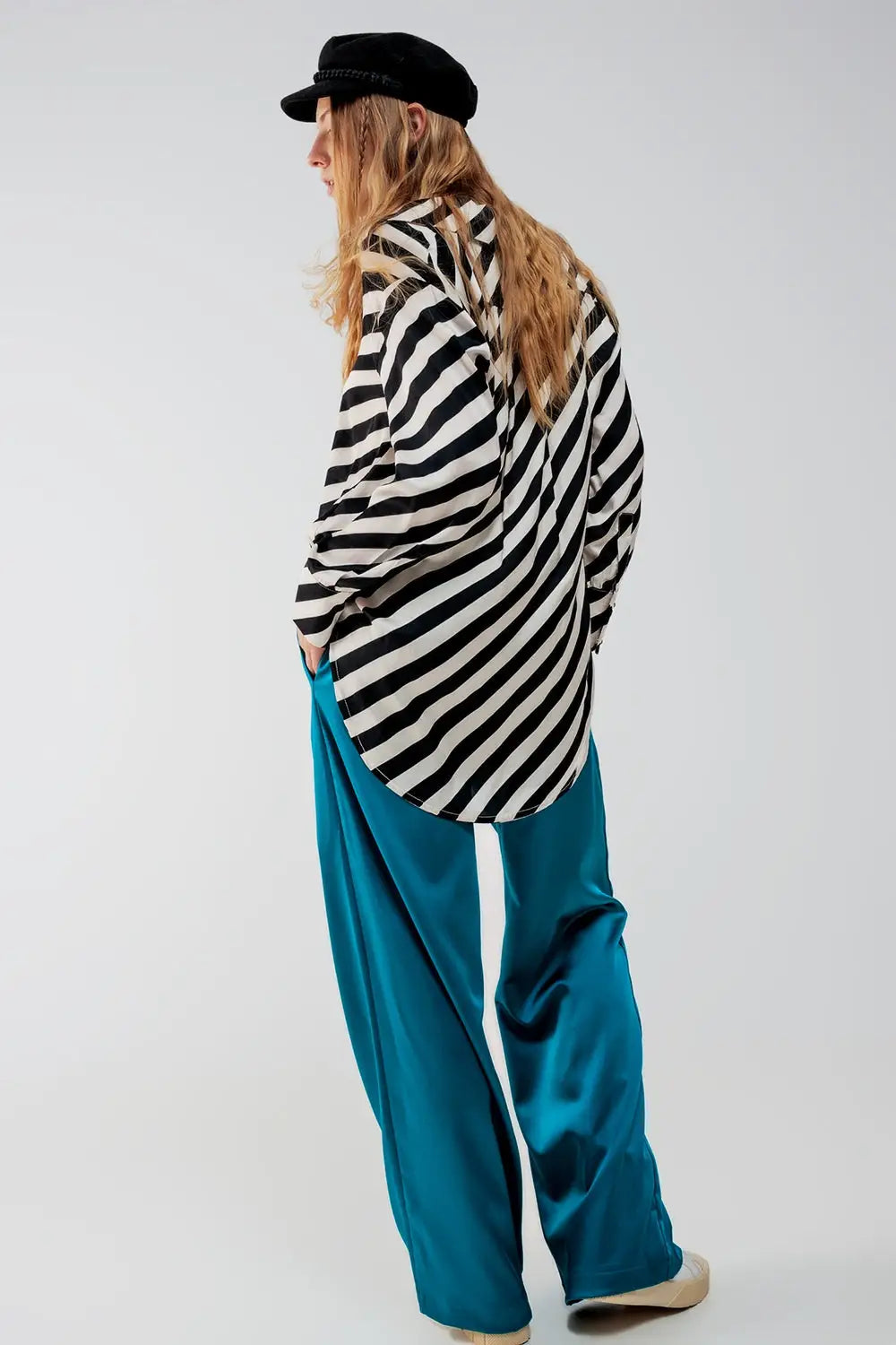 Chemise oversize boutonnée à rayures - Tee-Shirt