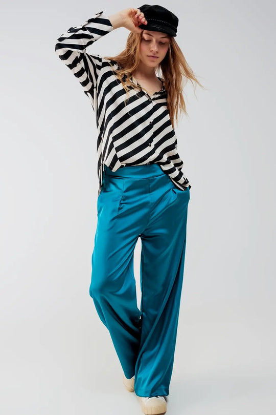 Chemise oversize boutonnée à rayures - Tee-Shirt