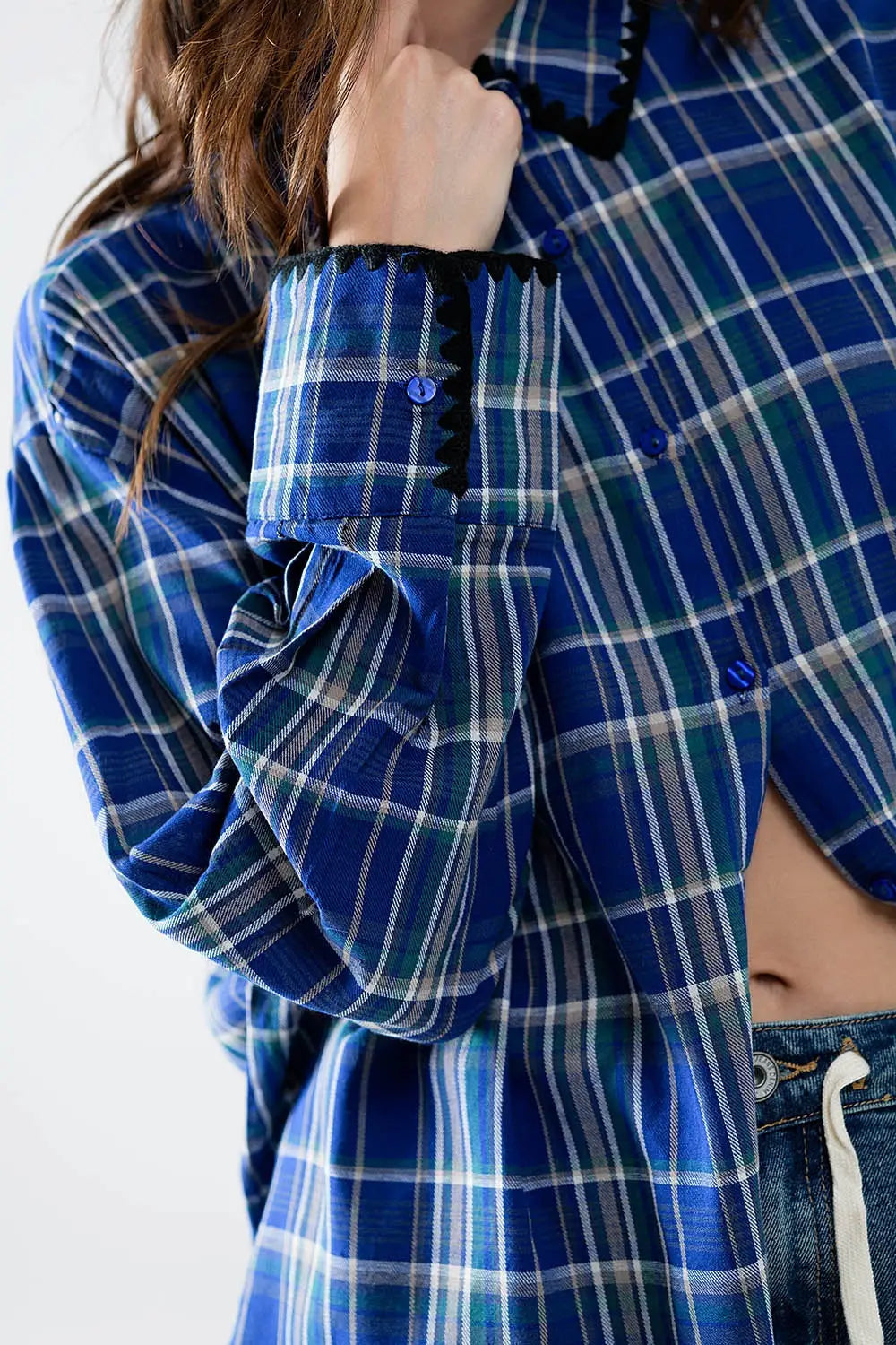 Chemise oversize de bûcheron en bleu - Tee-Shirt