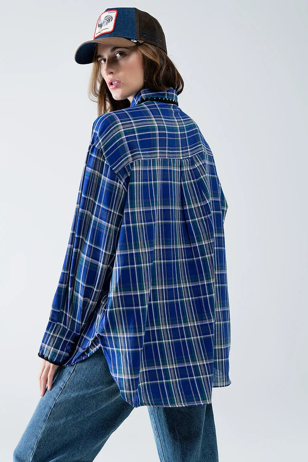 Chemise oversize de bûcheron en bleu - Tee-Shirt