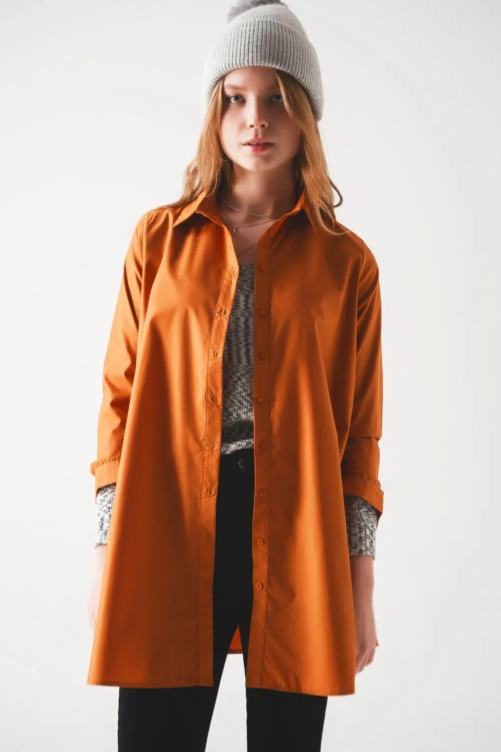 Chemise oversize en rouille poplin - Tee-Shirt