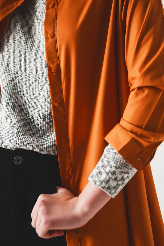 Chemise oversize en rouille poplin - Tee-Shirt