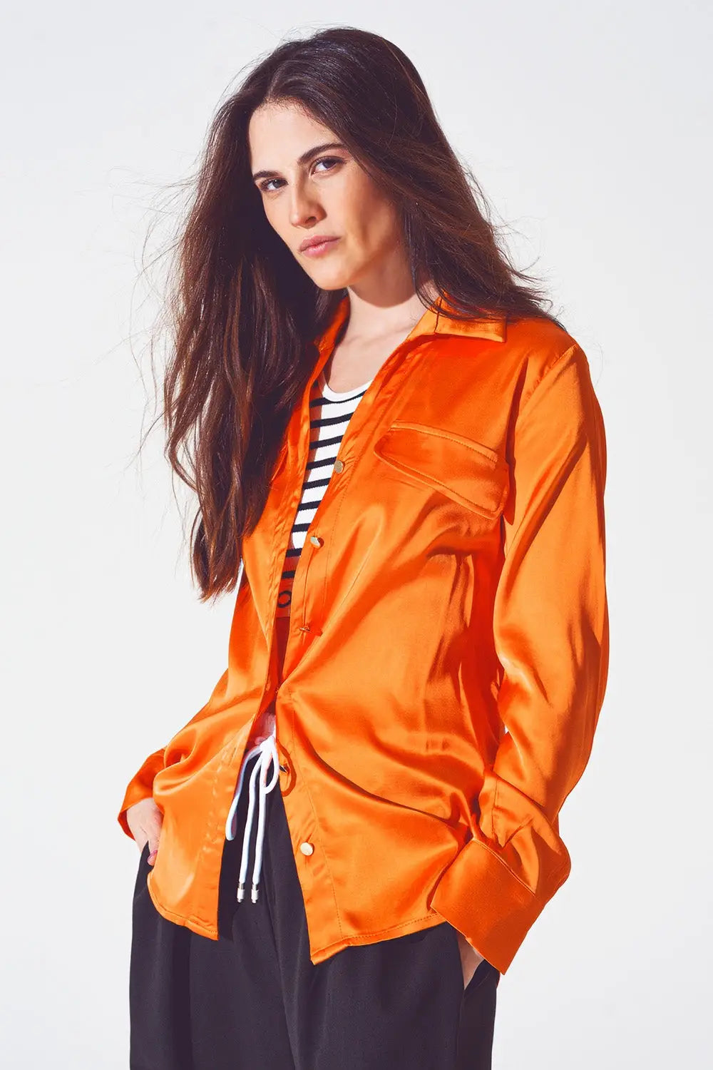 Chemise relaxed en rayon Orange vif - Tee-Shirt