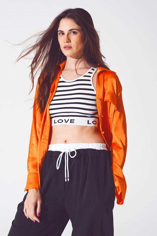 Chemise relaxed en rayon Orange vif - Tee-Shirt