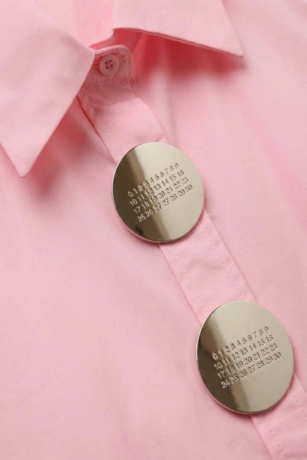 Chemise rose oversize à boutons argentés en popeline - One Size / rose - Tee-Shirt