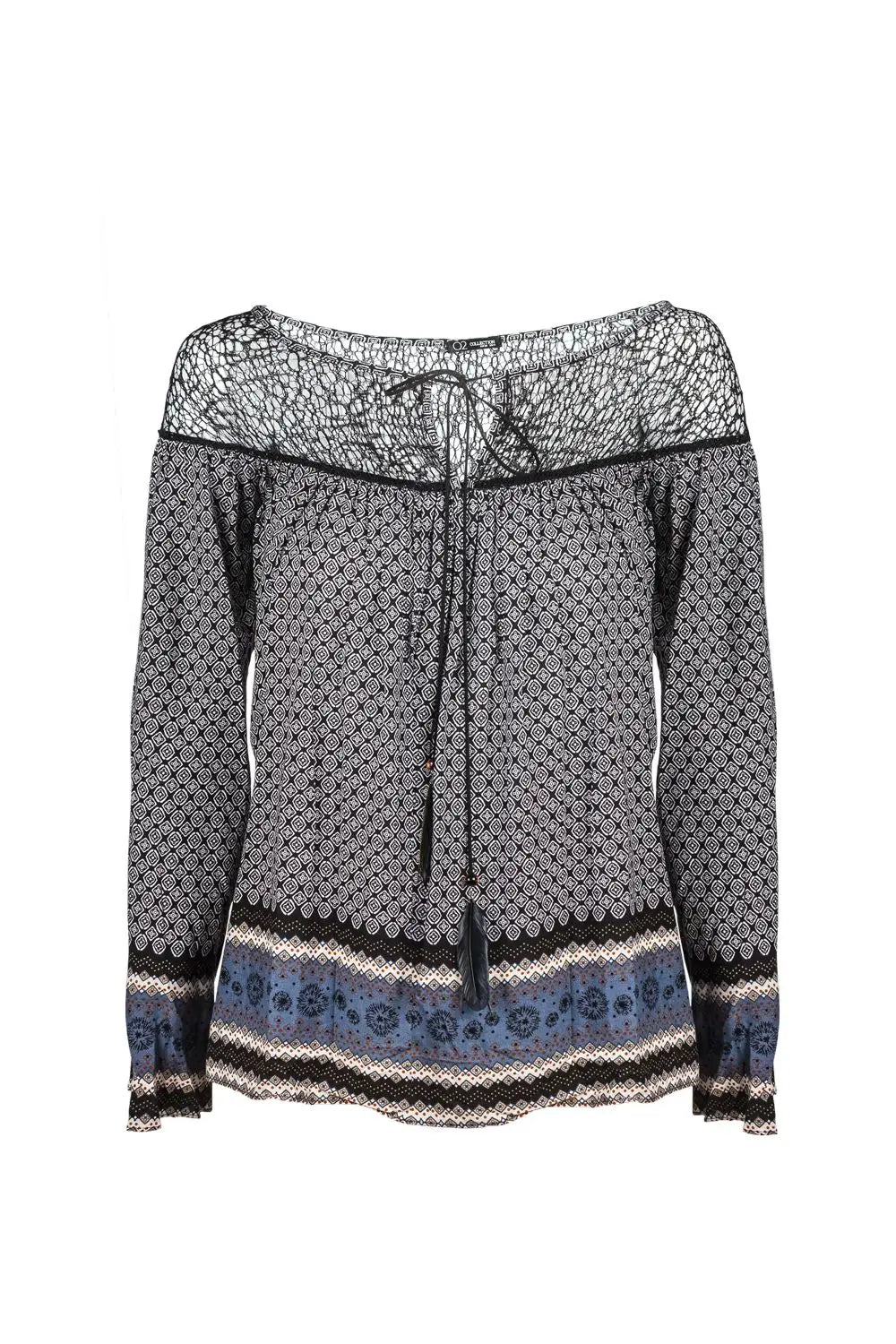 Chemisier imprimé cachemir avec effet cage gris - Tee-Shirt