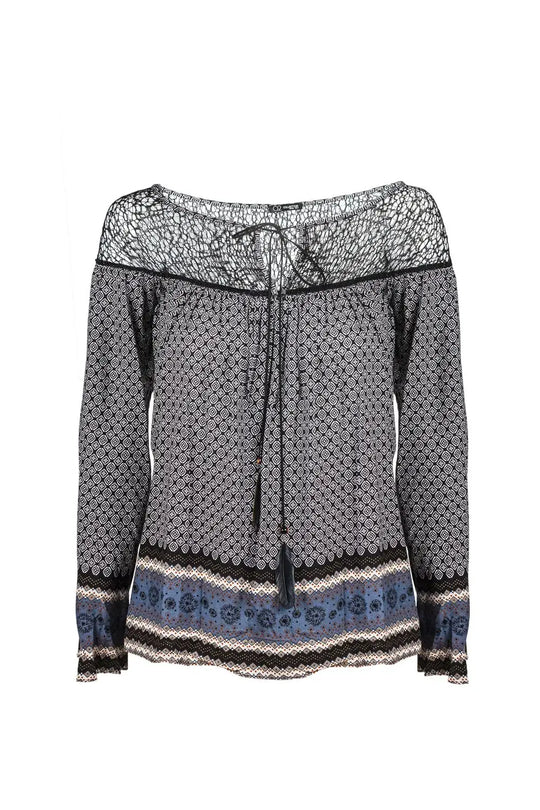 Chemisier imprimé cachemir avec effet cage gris - Tee-Shirt