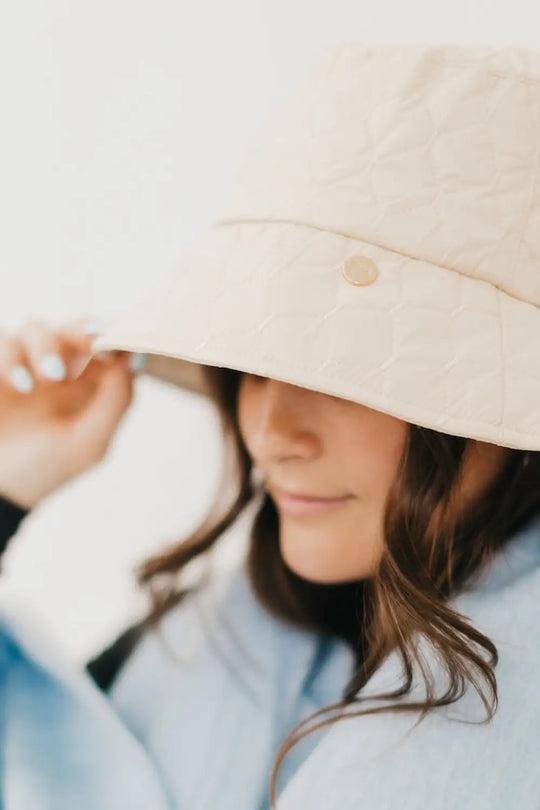 Chiara Quilted Bucket Hat - Cream - Bucket Hat