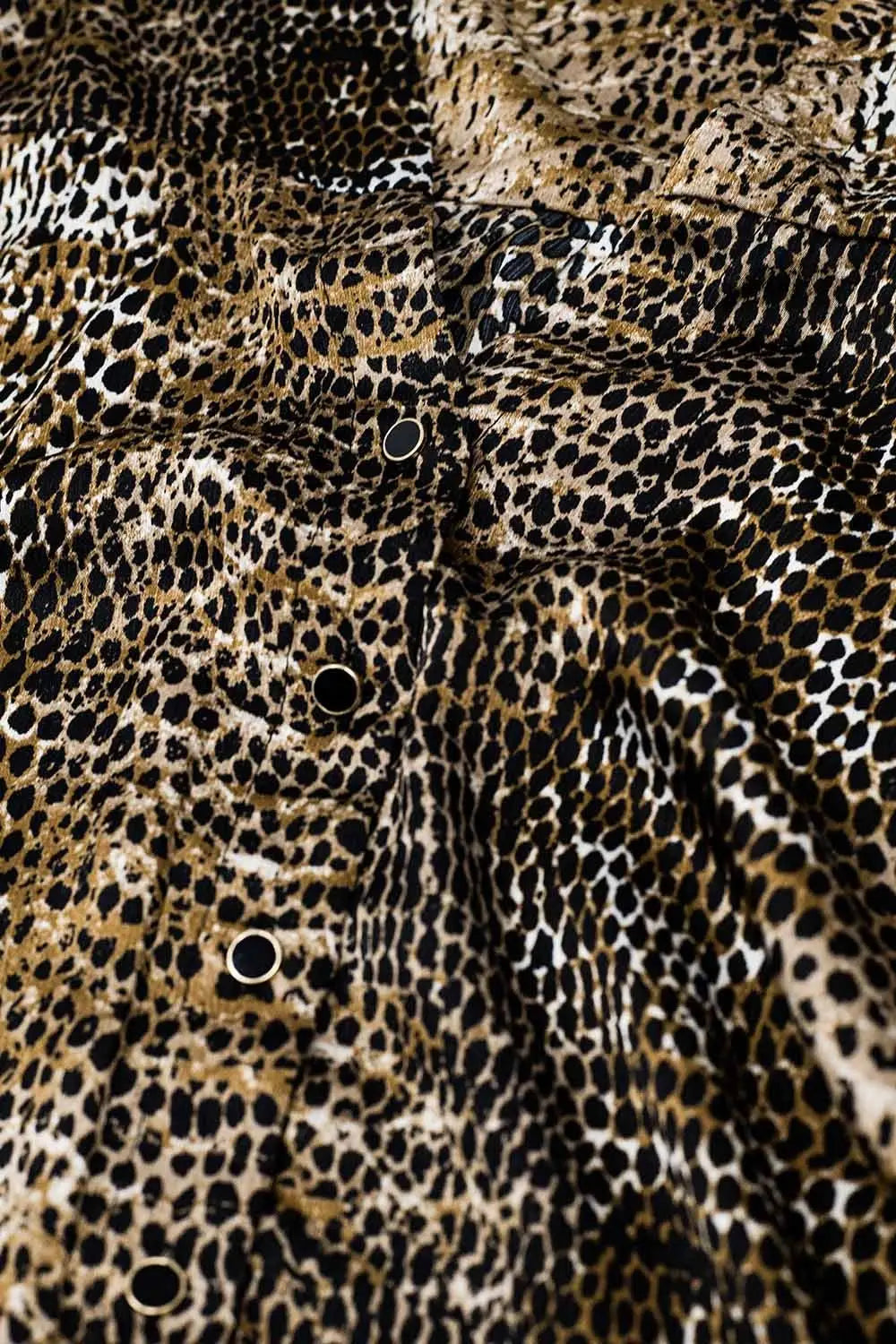 Chiffon Blouse in Brown Leopard Print - Shirts
