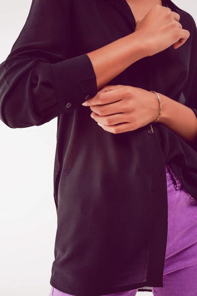 Chiffon shirt in black - Shirts