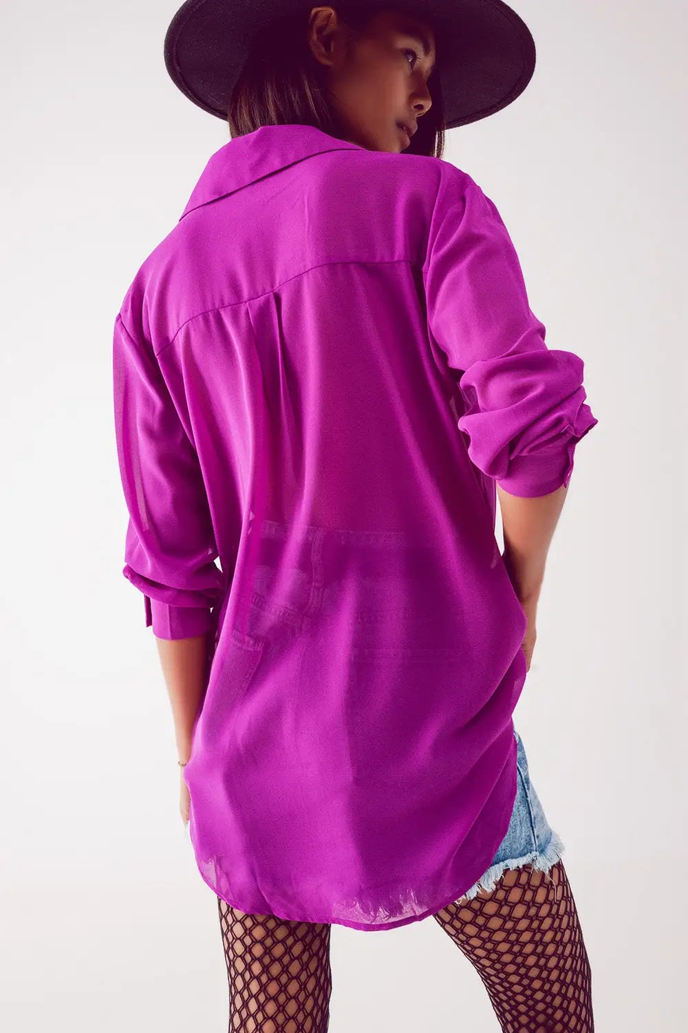 Chiffon shirt in purple - Shirts