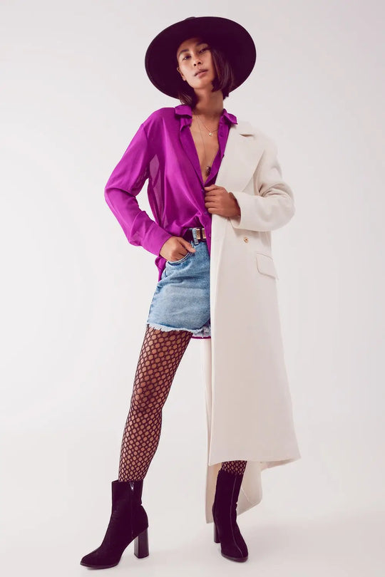 Chiffon shirt in purple - Shirts