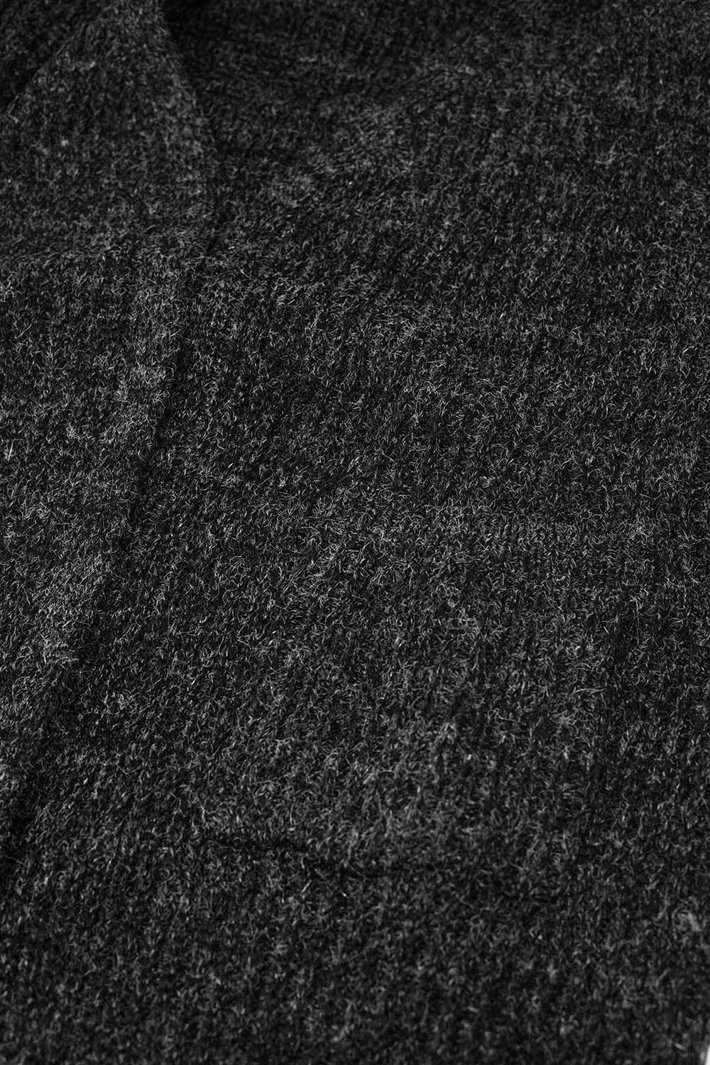 chunky knitted dark grey cardigan with pocktes - Sweaters