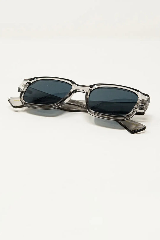 Chunky Square Sunglasses In Crystal Grey - One Size / Grey