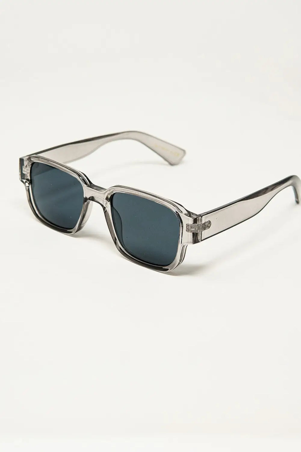Chunky Square Sunglasses In Crystal Grey - One Size / Grey