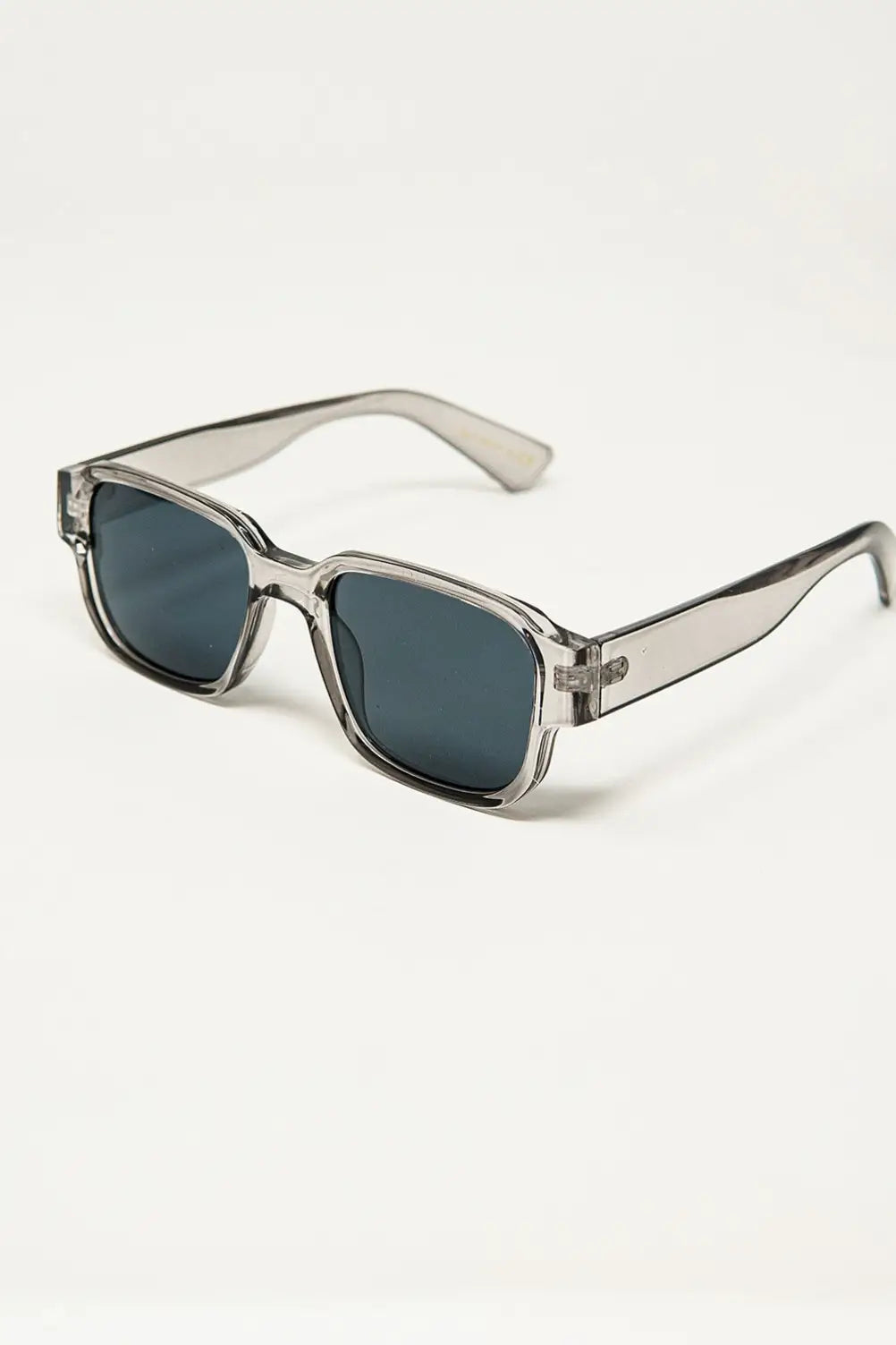 Chunky Square Sunglasses In Crystal Grey - One Size / Grey