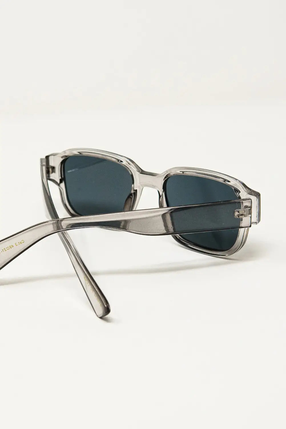Chunky Square Sunglasses In Crystal Grey - One Size / Grey