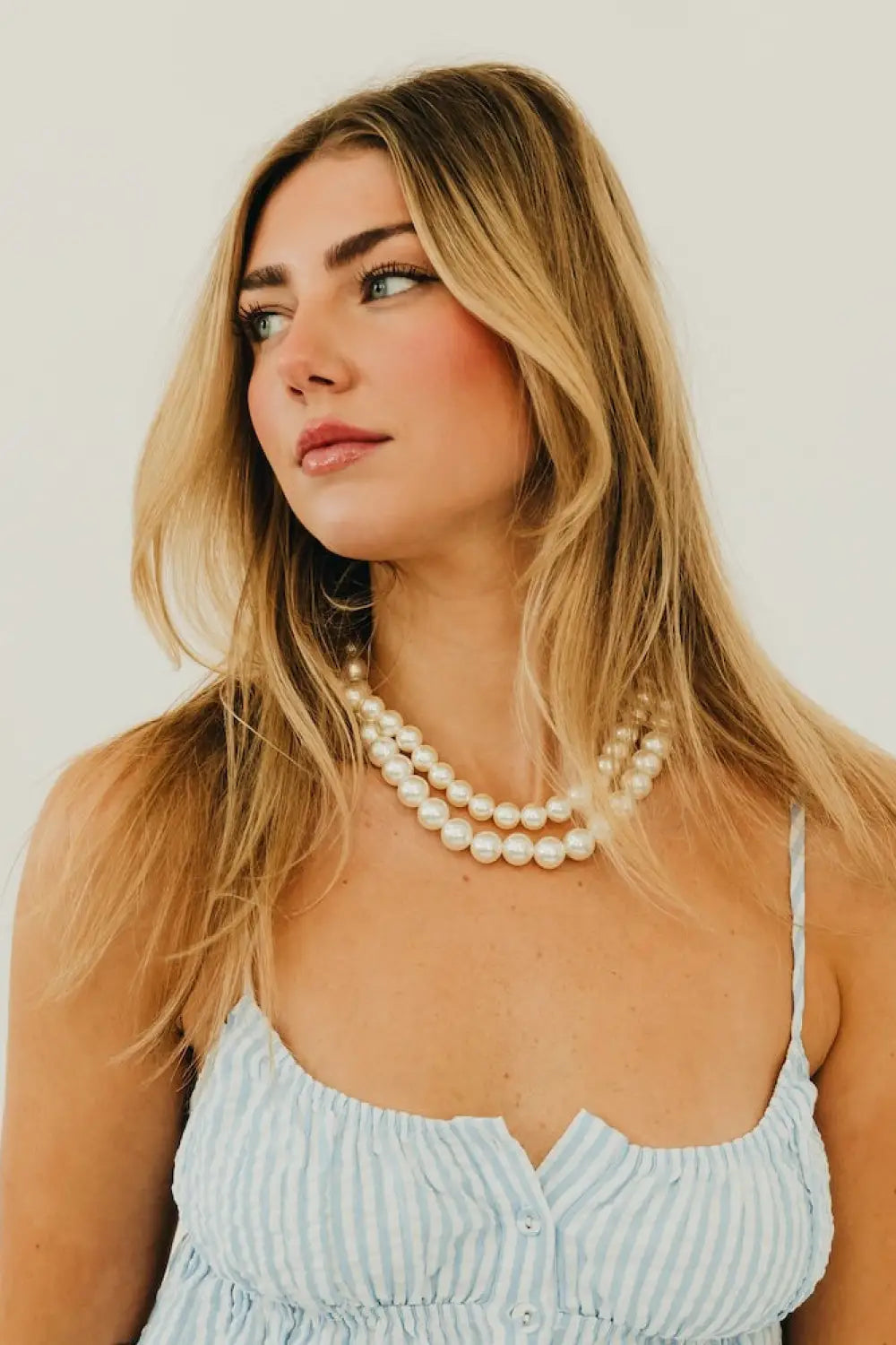 Chunky Three Piece Pearl Necklace - Necklace