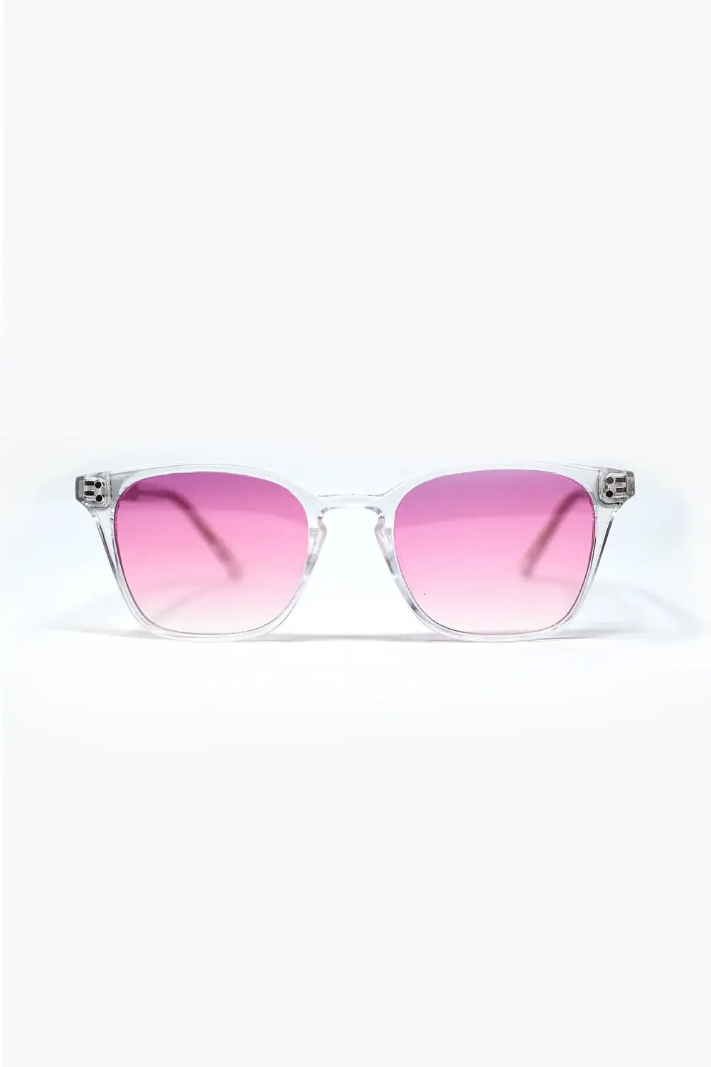 Q2 Clear Sunglasses with Pink Gradient Lenses