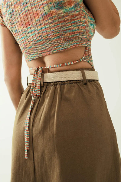 Colorful elastic top with bare lower back - Sweaters