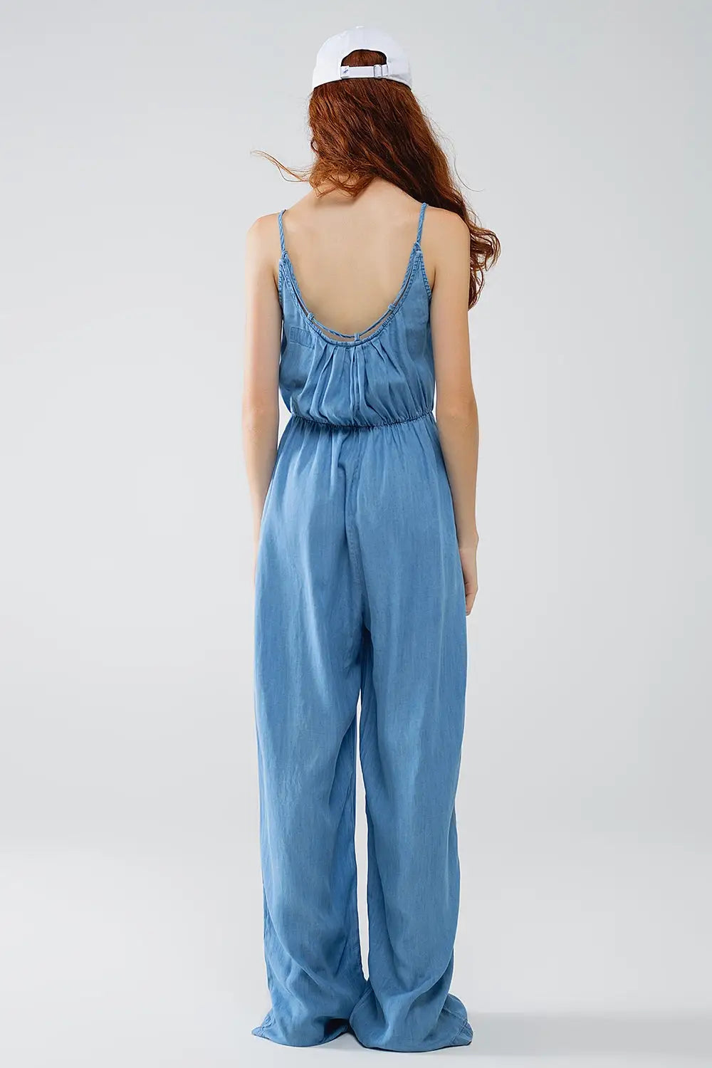 Combinaison en Tencel jean sans manches avec taille élastique - Vestidos