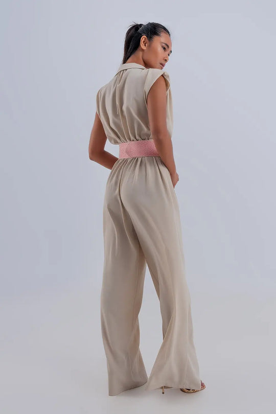Combinaison large beige - Vestidos