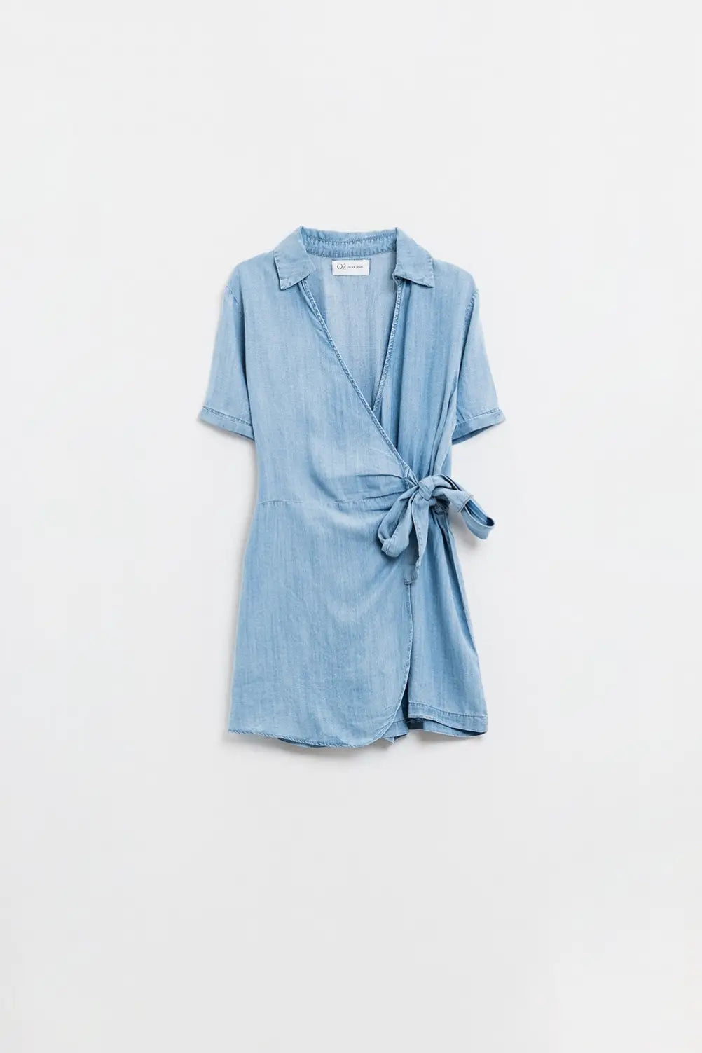Combinaison Tencel cache-coeur en denim bleu - Vestidos