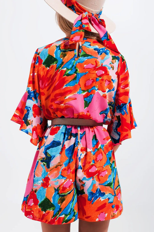 Combishort cache cœur fleuri - Vestidos
