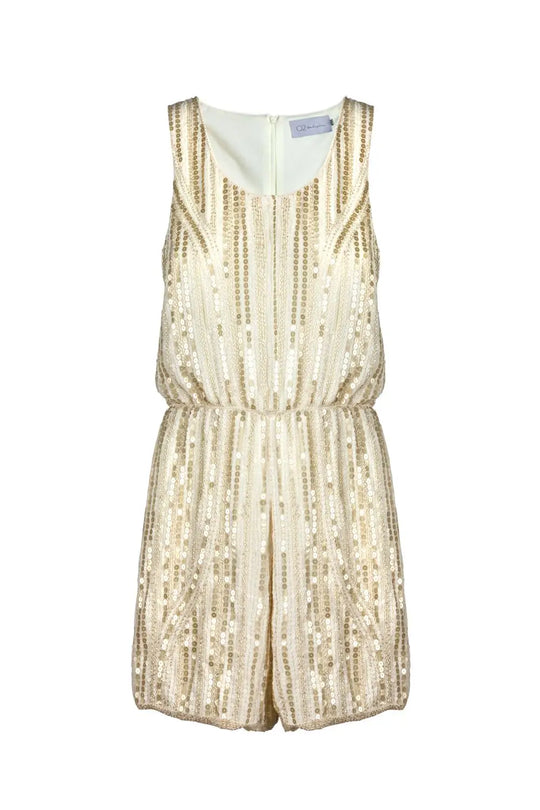 Combishort ornée de sequins beige - Pantalons
