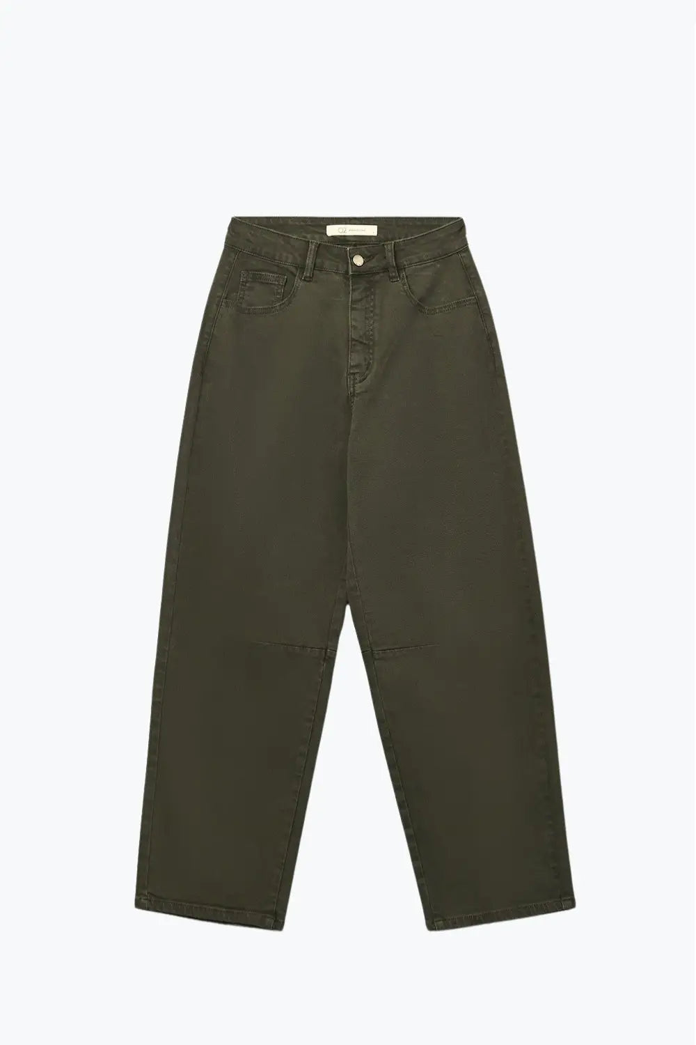 Q2 Comfortable stretch jeans with barrel leg in dark green