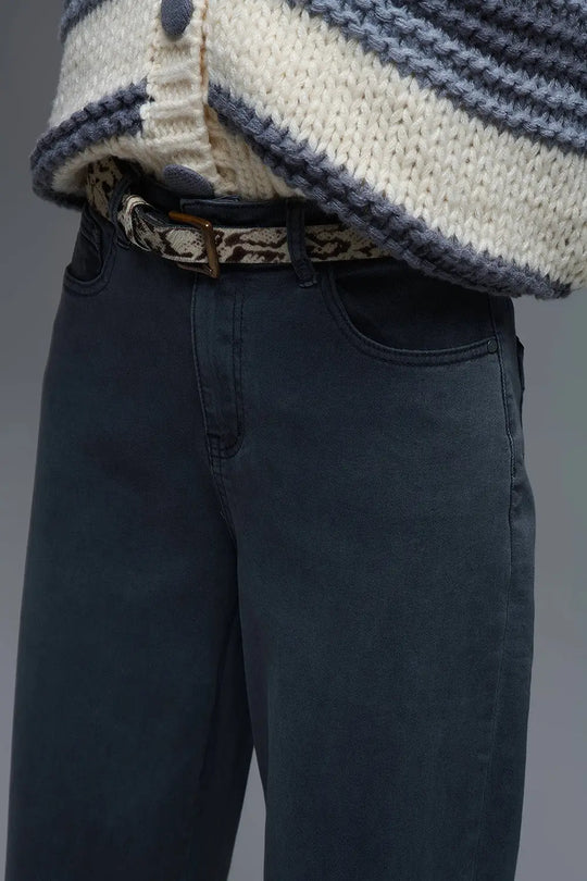 Comfortable stretch jeans with barrel leg in grey - Jeans