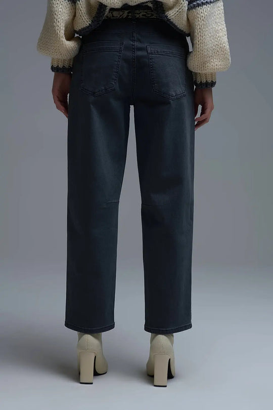 Comfortable stretch jeans with barrel leg in grey - Jeans