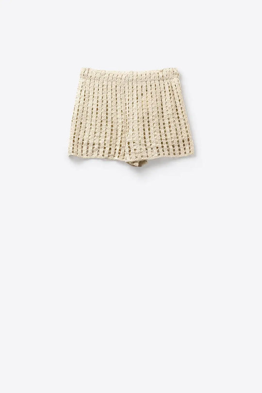 Comfy Crochet Beige Shorts - One Size / Beige - Pants