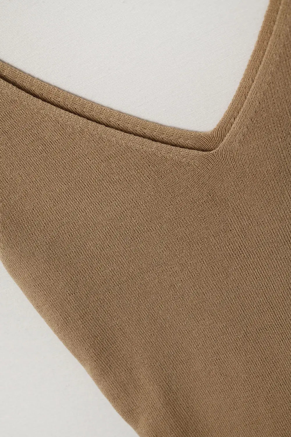 Comfy Ribbed knitted Tank Top in Camel - One Size / Brown - Sweaters