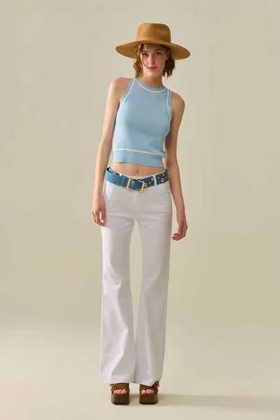 Comfy Stretcy White Flared Pants - Pants