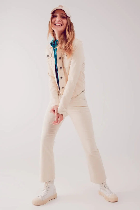 Cord jacket in beige - Coats and Jackets