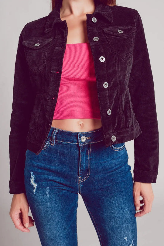 Cord jacket in black - Coats and Jackets