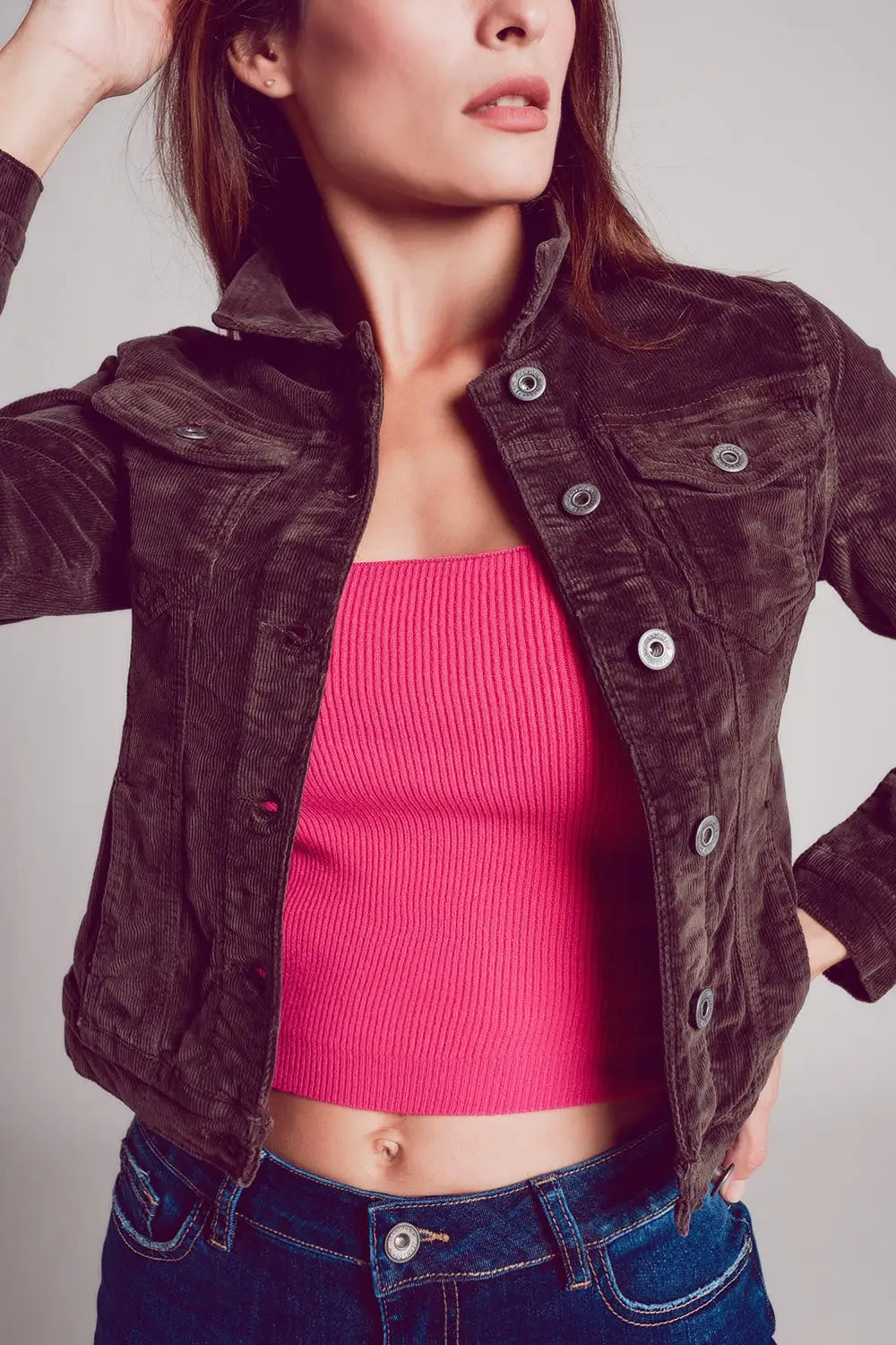 Cord jacket in brown - Coats and Jackets