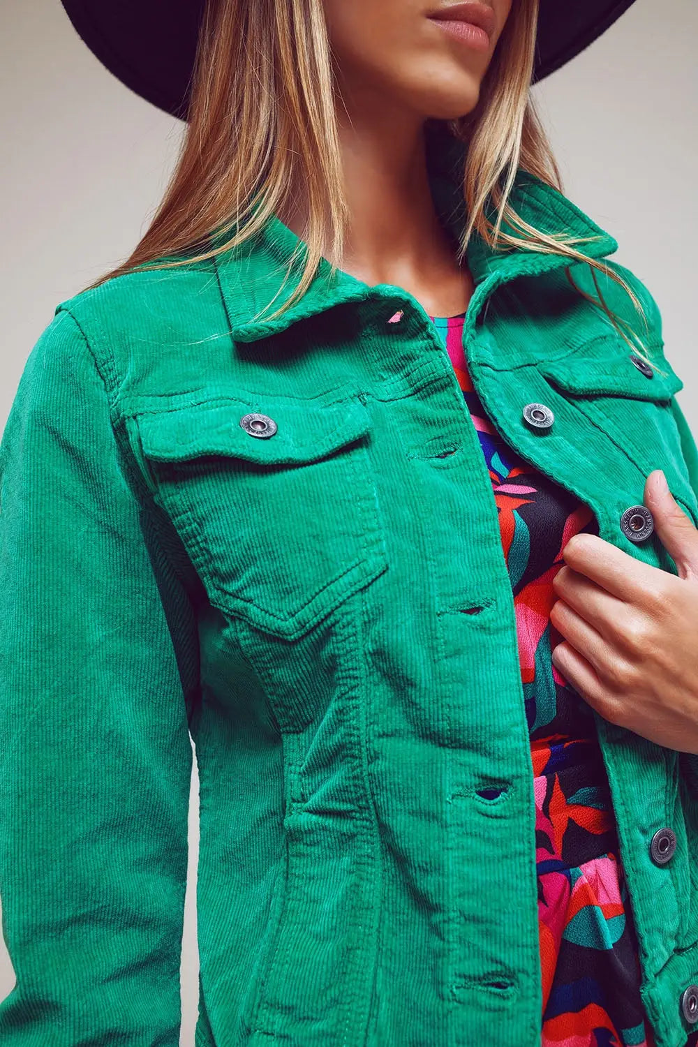 Cord jacket in green - Coats and Jackets