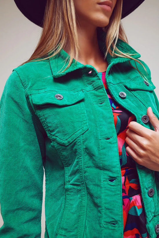 Cord jacket in green - Coats and Jackets