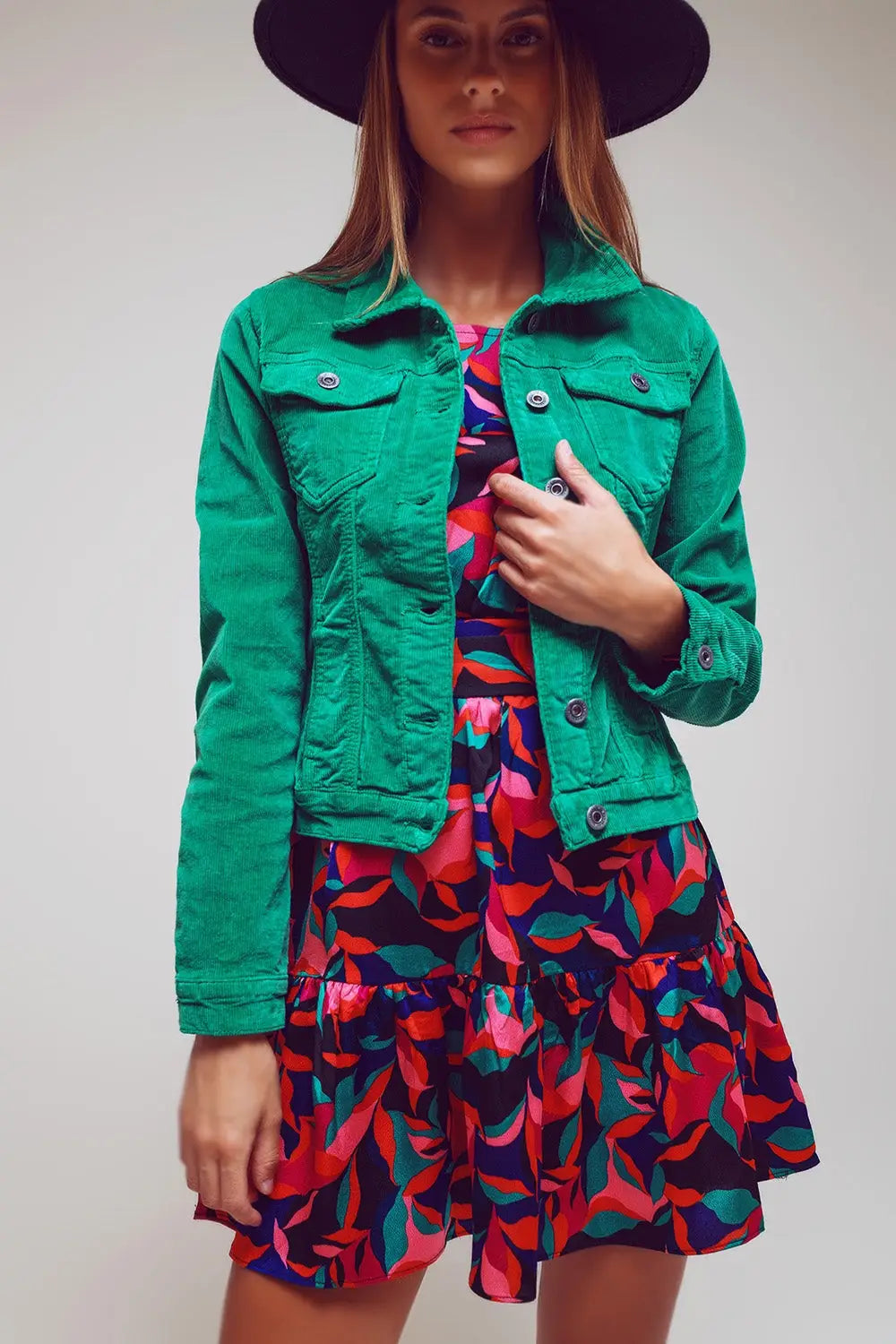 Cord jacket in green - Coats and Jackets