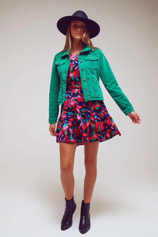 Cord jacket in green - Coats and Jackets