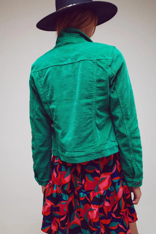 Cord jacket in green - Coats and Jackets