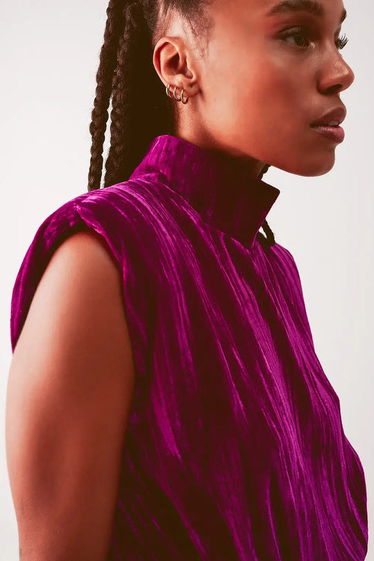 Cord waist belt jumpsuit in purple - Dresses