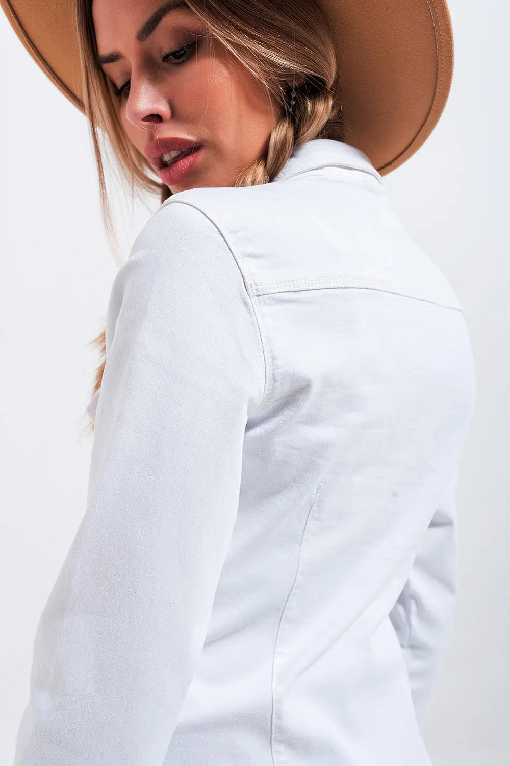 Cotton denim shirt in white - Shirts